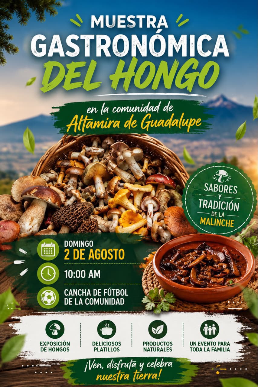 Huamantla invita a disfrutar de la tradicional Muestra Gastronómica del Hongo en Altamira